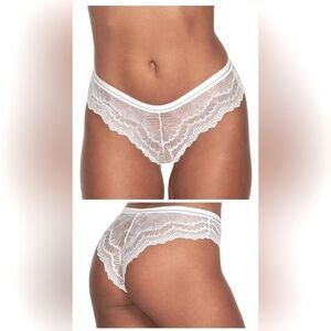 NWT Frederick’s of Hollywood Caroline White Lace Thong Panties Sizes S M L XL 1X